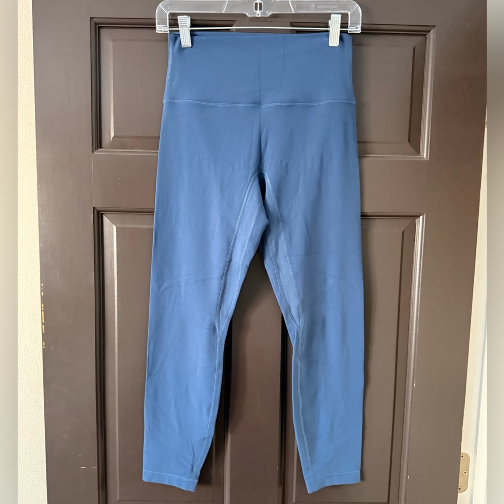 Lululemon Align No Line Leggings Blue Twill 8 Nulu 25” Inseam HR High Rise Nulu